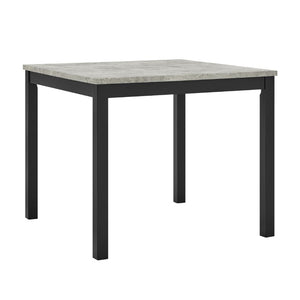 English Elm 5Pc Counter Height Dining Set Square Faux Stone Table Nailhead Upholstered Chairs B011P574495
