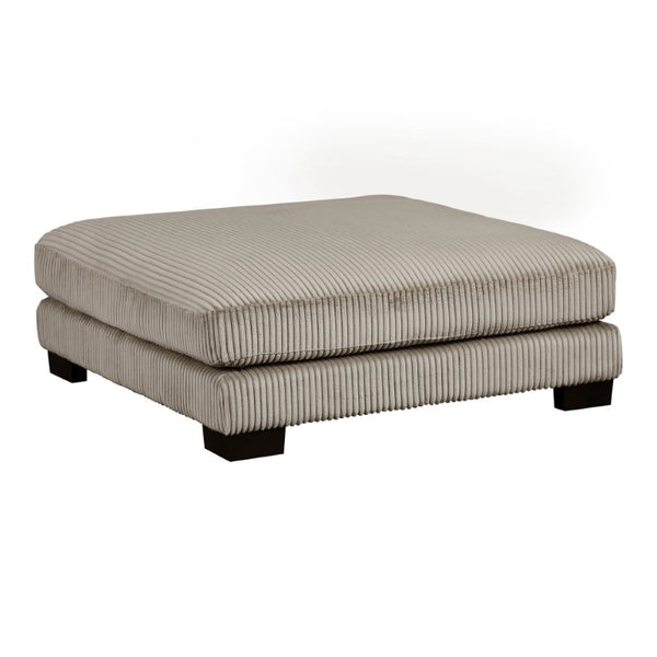 English Elm Ottoman Corduroy Upholstered Square Modular Accent Piece with Textured Channels for Living Rooms B011P575181