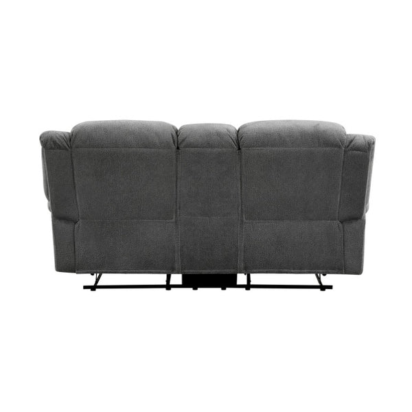 English Elm Double Reclining Loveseat with Console Storage Microfiber Upholstered Seating B011P575186