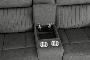 English Elm Double Reclining Loveseat with Console Storage Microfiber Upholstered Seating B011P575186