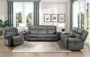 English Elm Double Reclining Loveseat with Console Storage Microfiber Upholstered Seating B011P575186