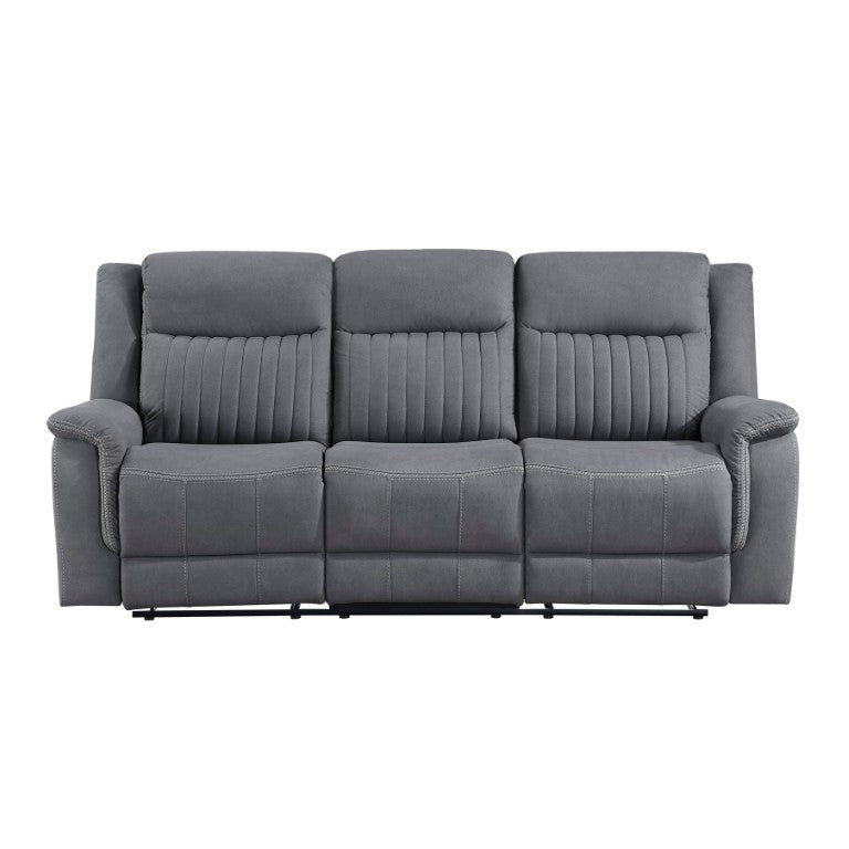 English Elm Double Reclining Sofa Microfiber Upholstered with Pocket Coil Support for Modern Living B011P575188