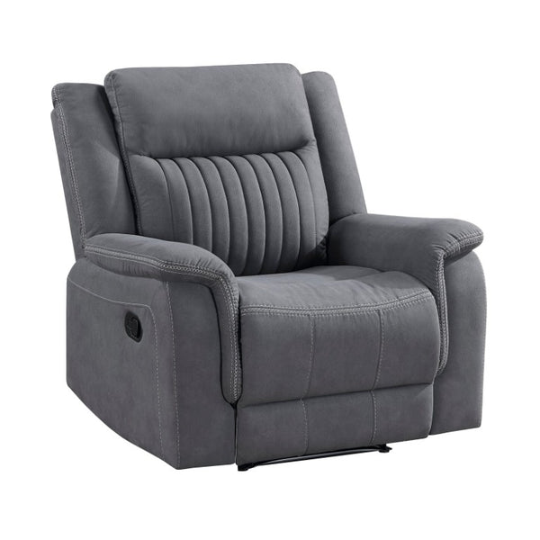 English Elm Reclining Chair with Pocket Coil Support Gray Microfiber Upholstery for Modern Living B011P575190