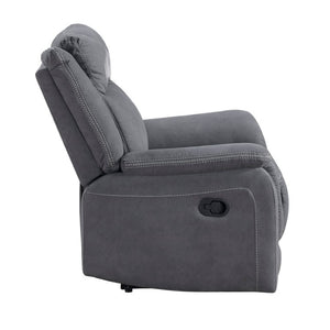 English Elm Reclining Chair with Pocket Coil Support Gray Microfiber Upholstery for Modern Living B011P575190