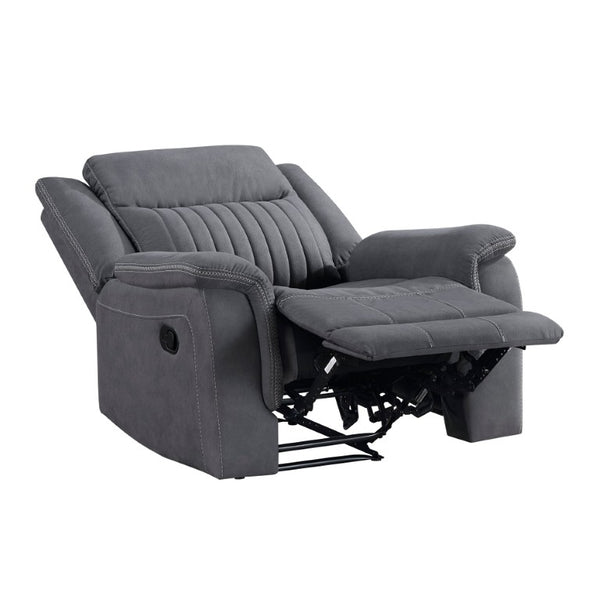 English Elm Reclining Chair with Pocket Coil Support Gray Microfiber Upholstery for Modern Living B011P575190