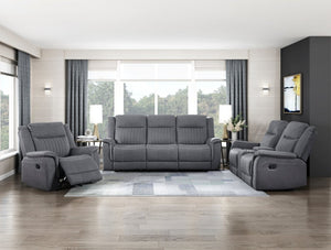 English Elm Reclining Chair with Pocket Coil Support Gray Microfiber Upholstery for Modern Living B011P575190