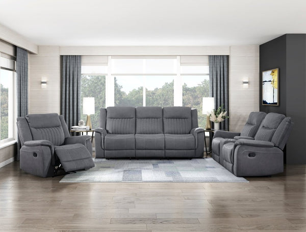 English Elm Reclining Chair with Pocket Coil Support Gray Microfiber Upholstery for Modern Living B011P575190