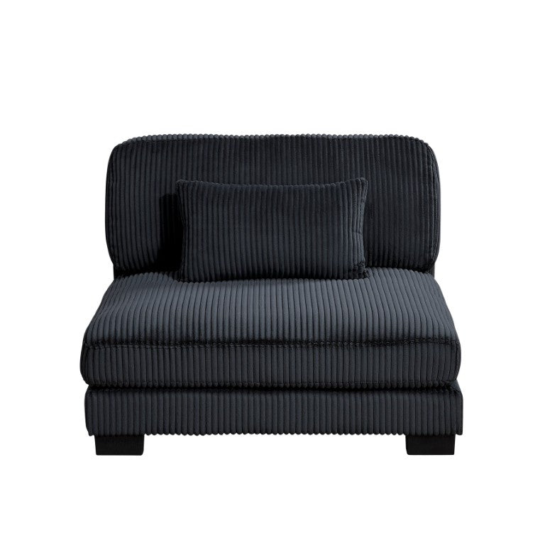 English Elm Armless Corduroy Modular Chair with Pocket Coil Support and Adjustable Back Cushions B011P575192