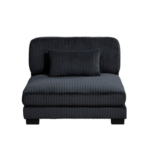 English Elm Armless Corduroy Modular Chair with Pocket Coil Support and Adjustable Back Cushions B011P575192