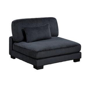 English Elm Armless Corduroy Modular Chair with Pocket Coil Support and Adjustable Back Cushions B011P575192