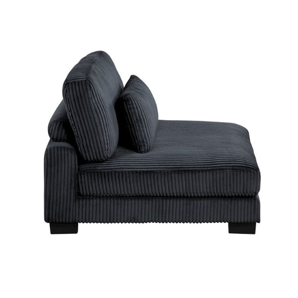 English Elm Armless Corduroy Modular Chair with Pocket Coil Support and Adjustable Back Cushions B011P575192
