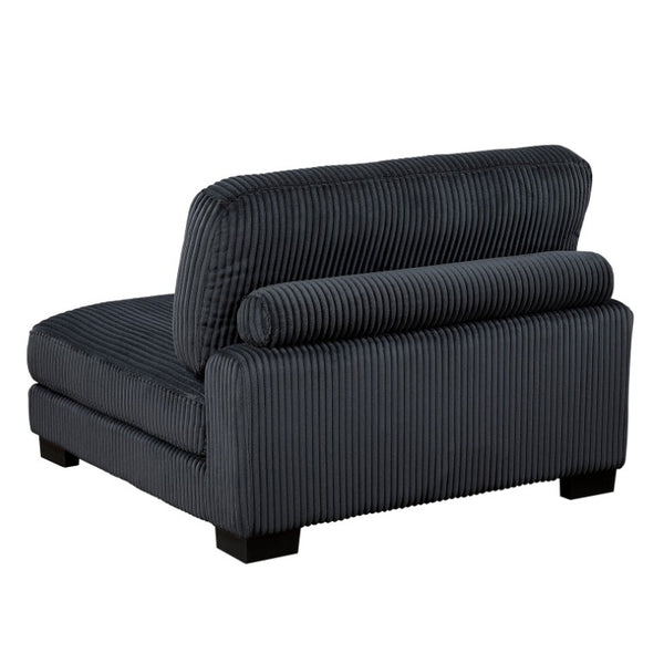 English Elm Armless Corduroy Modular Chair with Pocket Coil Support and Adjustable Back Cushions B011P575192