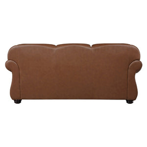 English Elm Sofa with Plush Chenille Upholstery Foam Cushions and Sleek Metal Legs for Living Room Camel Brown Leather 85 x 40 x 37.5 inches B011P575197