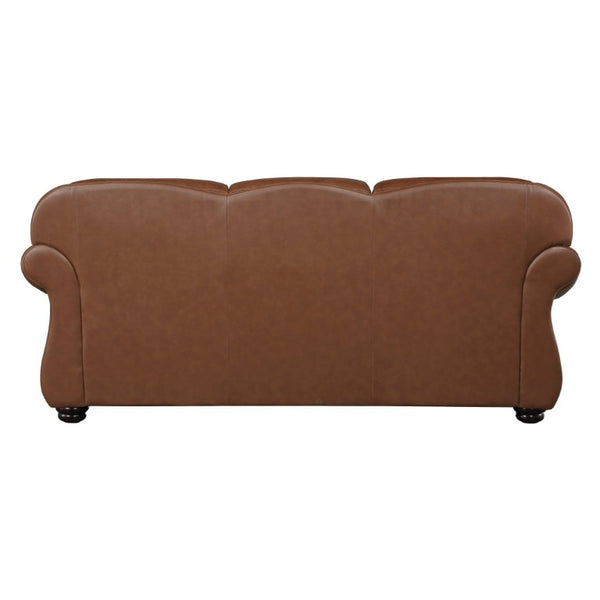 English Elm Sofa with Plush Chenille Upholstery Foam Cushions and Sleek Metal Legs for Living Room Camel Brown Leather 85 x 40 x 37.5 inches B011P575197