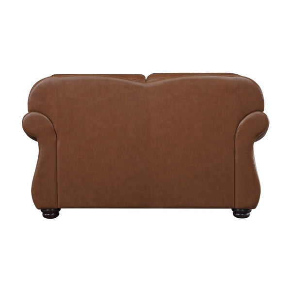 English Elm Love Seat Top-Grain Leather Loveseat with Nailhead Trim and Pocket Coil Support B011P575198