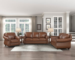 English Elm Love Seat Top-Grain Leather Loveseat with Nailhead Trim and Pocket Coil Support B011P575198