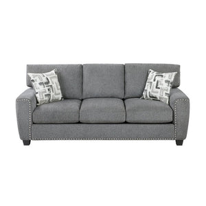 English Elm Sofa Three Seat Chenille Upholstered with Nailhead Trim and Pocket Coil Support B011P575202