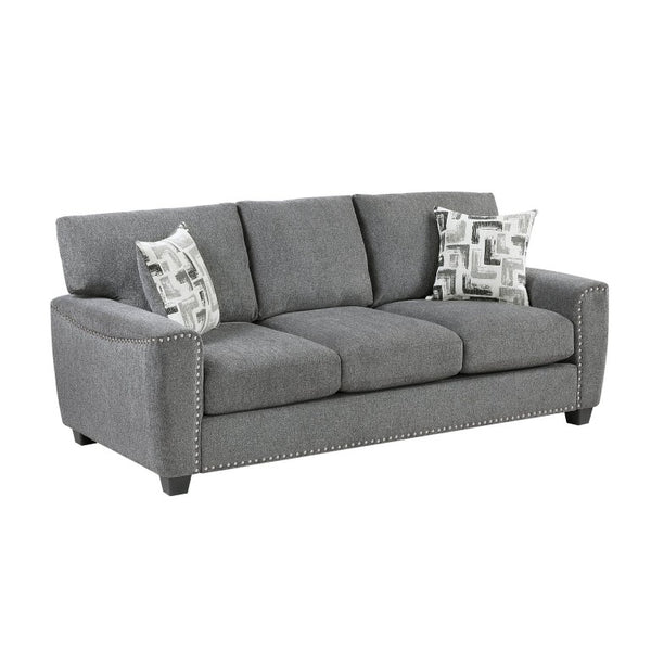 English Elm Sofa Three Seat Chenille Upholstered with Nailhead Trim and Pocket Coil Support B011P575202