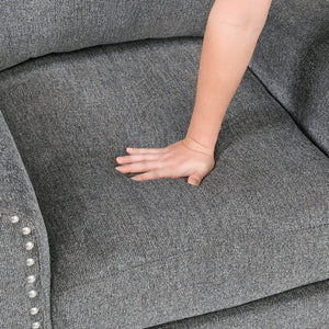 English Elm Sofa Three Seat Chenille Upholstered with Nailhead Trim and Pocket Coil Support B011P575202