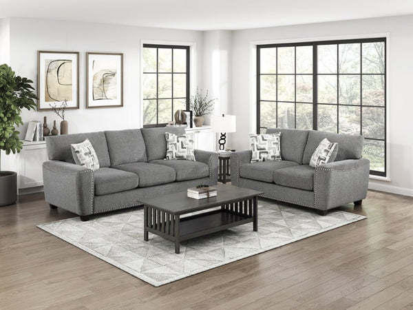 English Elm Sofa Three Seat Chenille Upholstered with Nailhead Trim and Pocket Coil Support B011P575202