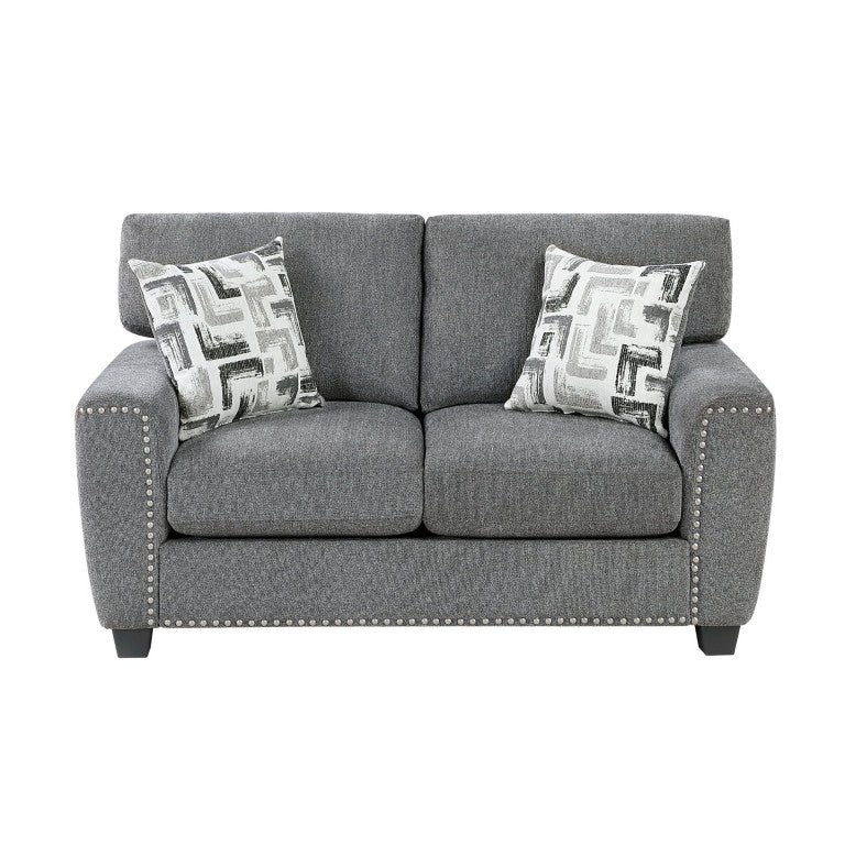 English Elm Love Seat Chenille Upholstered Two Sofa with Pocket Coil Support for Modern Rooms 65 x 38.5 x 37 inches B011P575203
