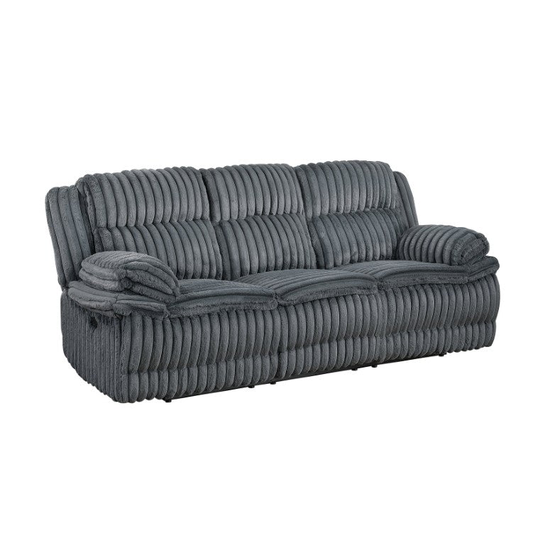 English Elm Double Reclining Sofa Ribbed Corduroy Pocket Coil Cushions for Home Theater B011P575209