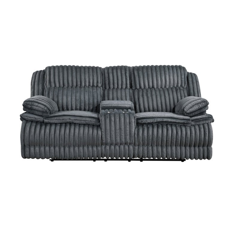 English Elm Double Reclining Loveseat with Corduroy Upholstery Center Console and Cup Holders B011P575210