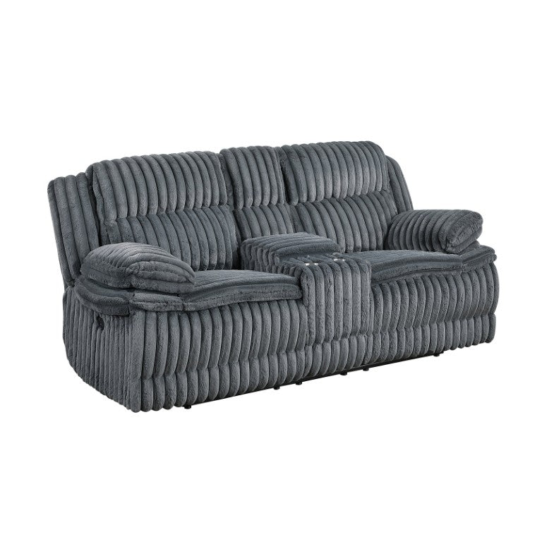 English Elm Double Reclining Loveseat with Corduroy Upholstery Center Console and Cup Holders B011P575210