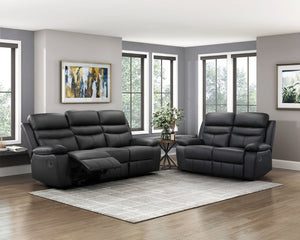 English Elm Double Reclining Sofa Top Grain Leather High Back Lounge for Home Theater B011P575213