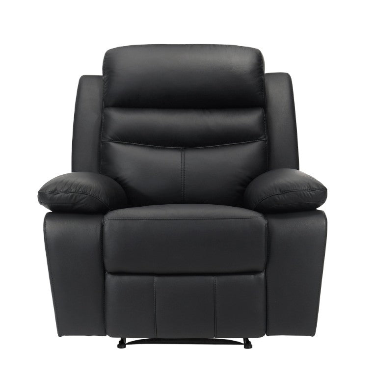 English Elm Reclining Top Grain Leather Lounge Chair with Pocket Coil Support for Home Theater B011P575215