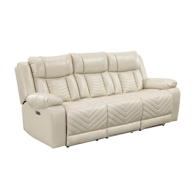 English Elm Power Reclining Sofa with LED Lighting USB Charging and Faux Leather Seating B011P575216