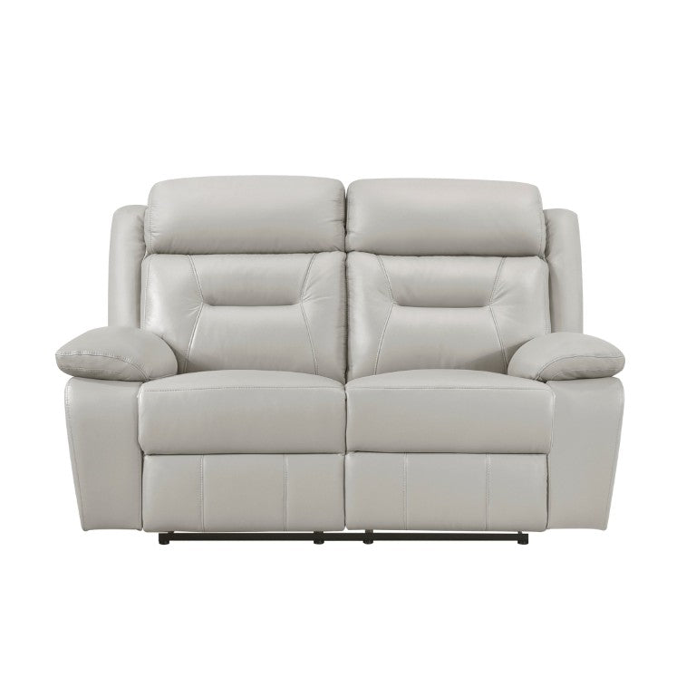 English Elm Double Reclining Loveseat Top Grain Leather Transitional Style for Living Rooms B011P575224