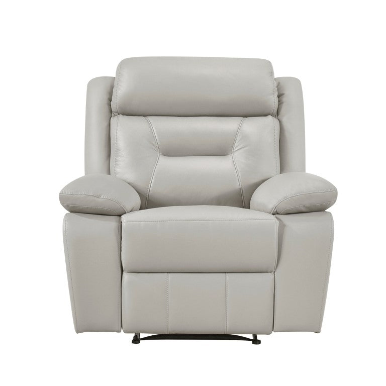 English Elm Reclining Leather Armchair with Top Grain Upholstery and Tab Pull for Living Rooms B011P575225