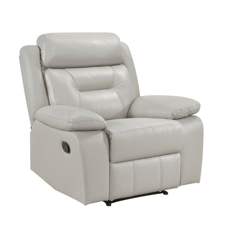 English Elm Reclining Leather Armchair with Top Grain Upholstery and Tab Pull for Living Rooms B011P575225