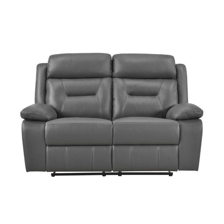 English Elm Double Reclining Loveseat Top Grain Leather Upholstered Transitional Living Room Sofa B011P575230