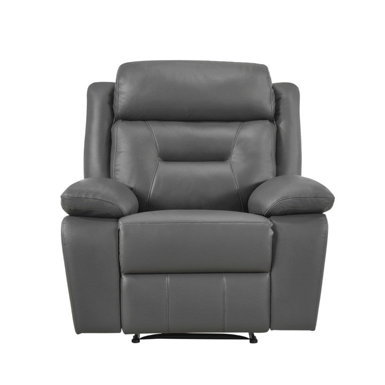 English Elm Reclining Leather Accent Chair with Tab Pull Mechanism for Modern Living Rooms B011P575231