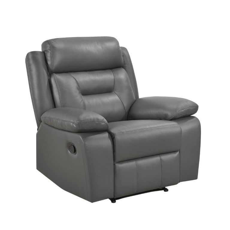 English Elm Reclining Leather Accent Chair with Tab Pull Mechanism for Modern Living Rooms B011P575231