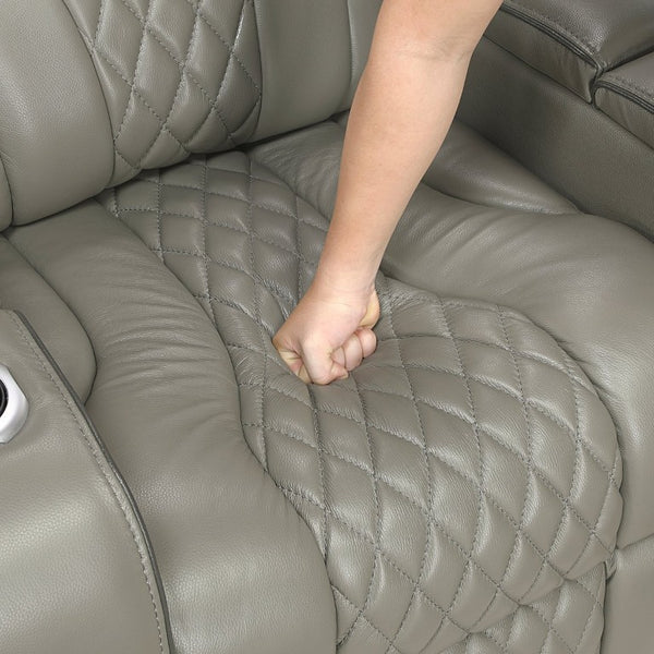 English Elm Power Reclining Loveseat with Massage LED Lighting Leather Console Charging B011P575242