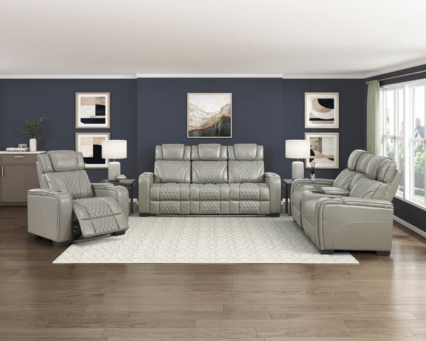 English Elm Power Reclining Loveseat with Massage LED Lighting Leather Console Charging B011P575242