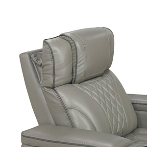 English Elm Power Reclining Loveseat with Massage LED Lighting Leather Console Charging B011P575242