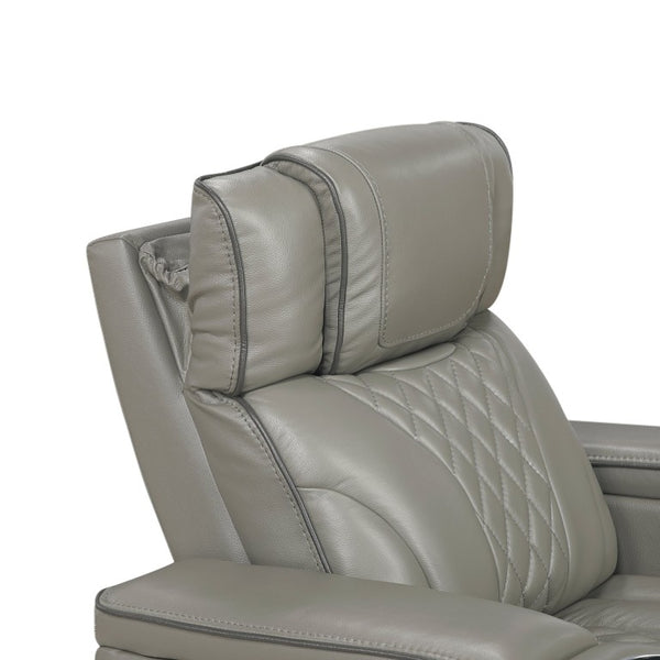 English Elm Power Reclining Loveseat with Massage LED Lighting Leather Console Charging B011P575242