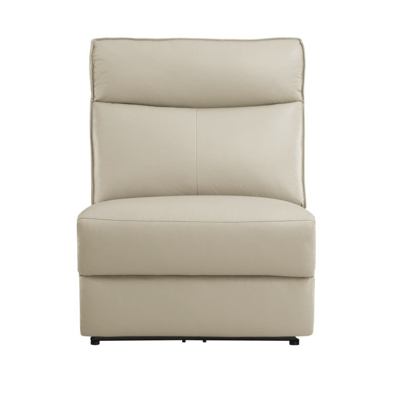 English Elm Power Armless Reclining Chair Top Grain Leather Wall Hugger Modular Sectional Seat Taupe B011P575253