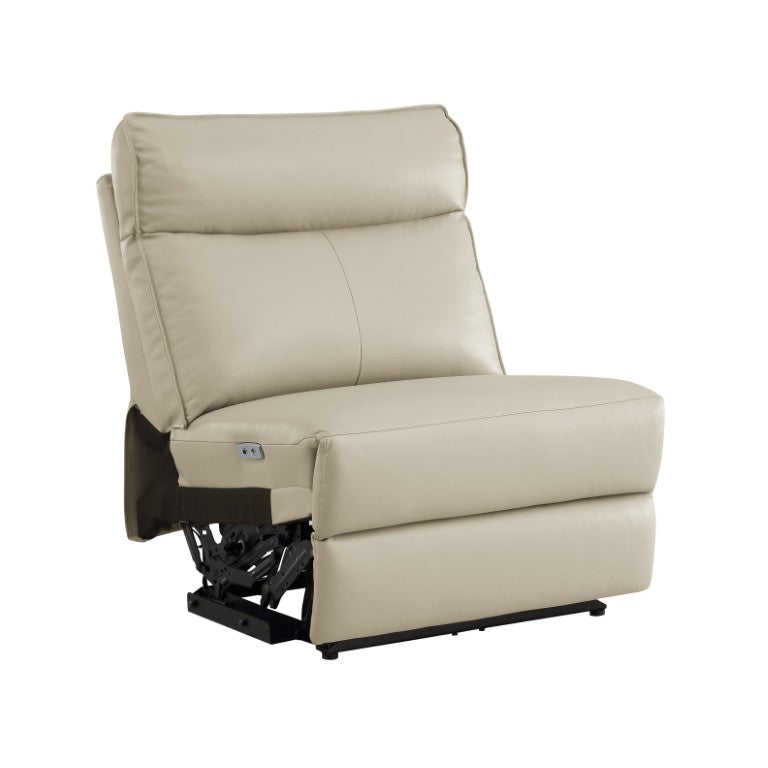 English Elm Power Armless Reclining Chair Top Grain Leather Wall Hugger Modular Sectional Seat Taupe B011P575253