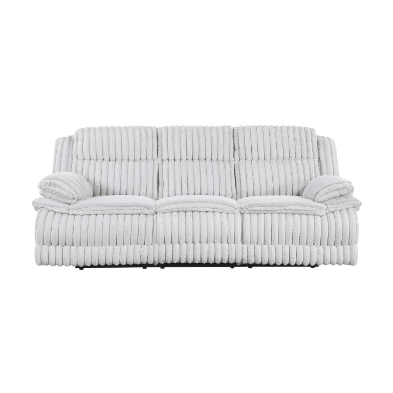 English Elm Double Reclining Sofa Ribbed Corduroy Upholstered with Pocket Coil Cushions for Living Rooms B011P575260