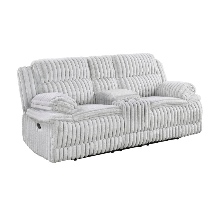 English Elm Double Reclining Loveseat with Corduroy Fabric Center Console and Pocket Coil Support B011P575261