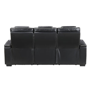 English Elm Sofa Mid-Century Velvet Upholstered with Walnut Legs and Pocket Coil Cushion Support Black Leather 84.5 L x 40 W x 42.5 H B011P575263