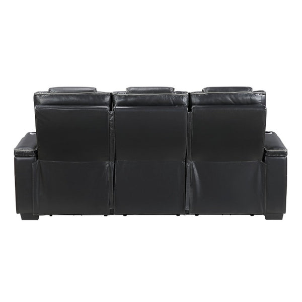 English Elm Sofa Mid-Century Velvet Upholstered with Walnut Legs and Pocket Coil Cushion Support Black Leather 84.5 L x 40 W x 42.5 H B011P575263