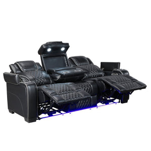 English Elm Sofa Mid-Century Velvet Upholstered with Walnut Legs and Pocket Coil Cushion Support Black Leather 84.5 L x 40 W x 42.5 H B011P575263