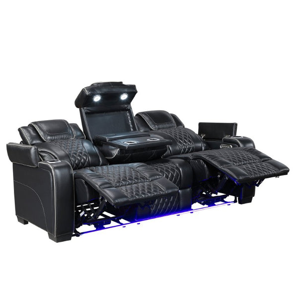English Elm Sofa Mid-Century Velvet Upholstered with Walnut Legs and Pocket Coil Cushion Support Black Leather 84.5 L x 40 W x 42.5 H B011P575263