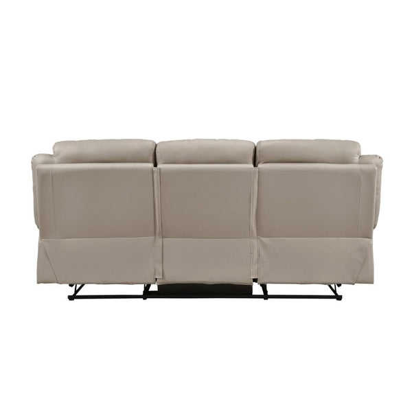 English Elm Double Reclining Sofa Top Grain Leather Upholstered Transitional Living Room Seating B011P575266